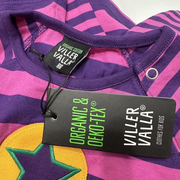 NWT Villervalla Purple Stripe Star Appliqué Long Sleeve Shirt - Picture 7 of 7